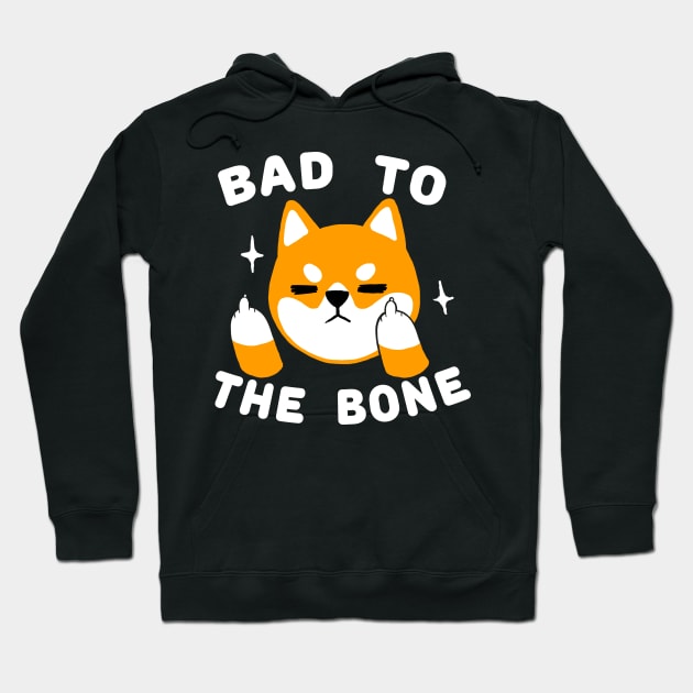 Bad to the bone - Shiba Inu Dog - Funny Cute Animal Hoodie by BlancaVidal